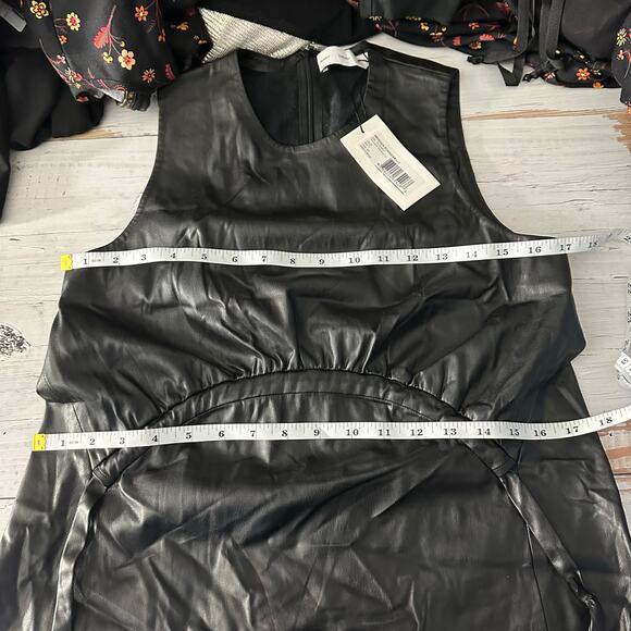 Proenza Schouler White Label Drawstring Detail Faux Leather Top Size 4 - Picture 11 of 13